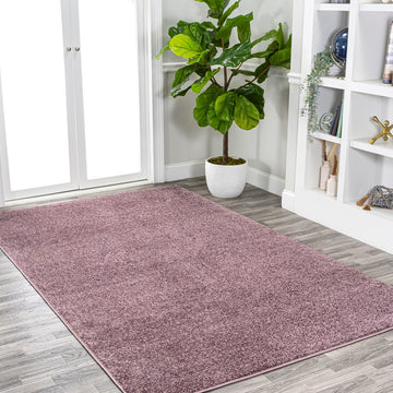 Haze Solid Low-pile Area Rug Light Purple